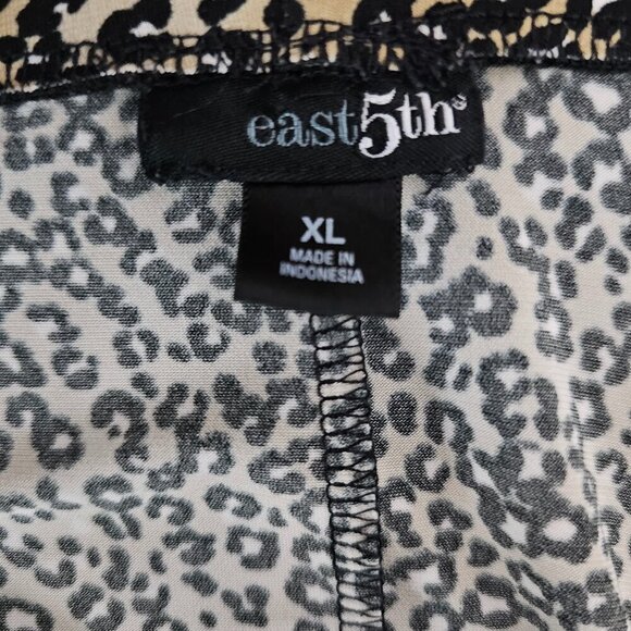 💎East 5th Leopard Animal Print Pleated Full Midi Skirt - Picture 2 of 6